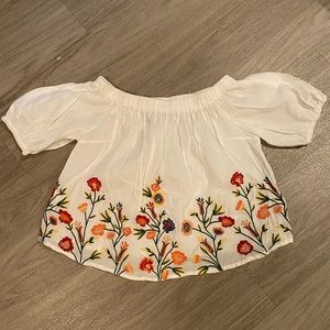 Stradivarius Floral Off-Shoulder Top